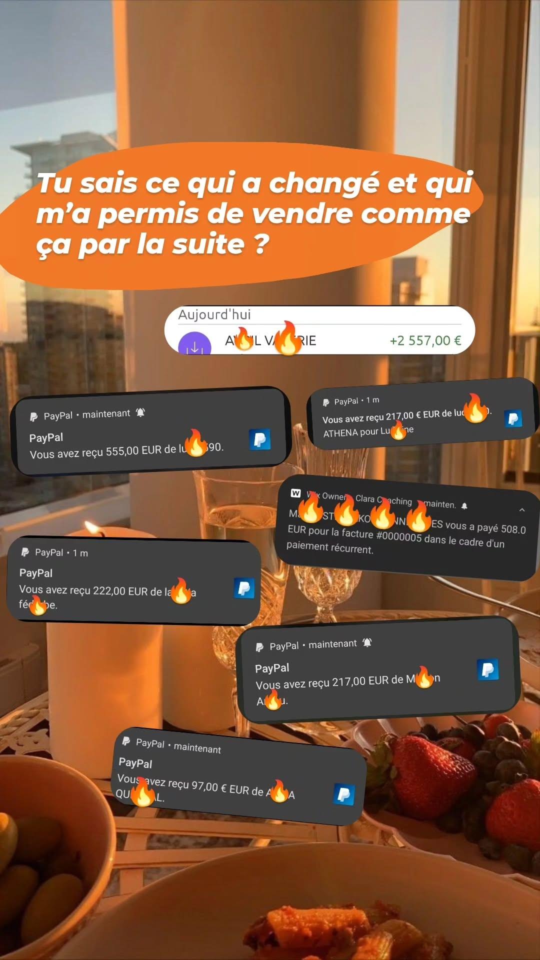 Collage de paiements PayPal reçus